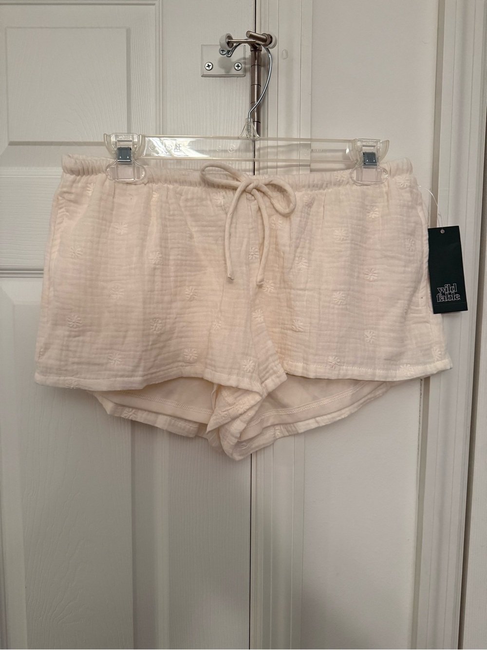 wild fable Cream Textured Cotton Lounge Shorts